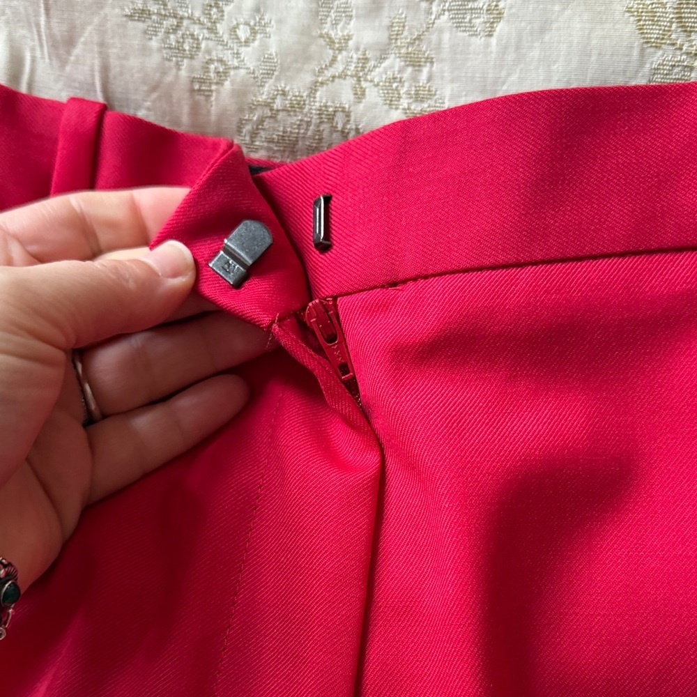 Argent Women's Red Straight Leg Wool Pants Size 8 - Picture 9 of 11
